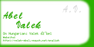 abel valek business card